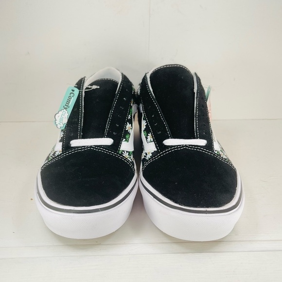 Vans Comfycush Old Skool Scribble Flower Daisy Black Sneaker Size 10.5 Men - Picture 2 of 8